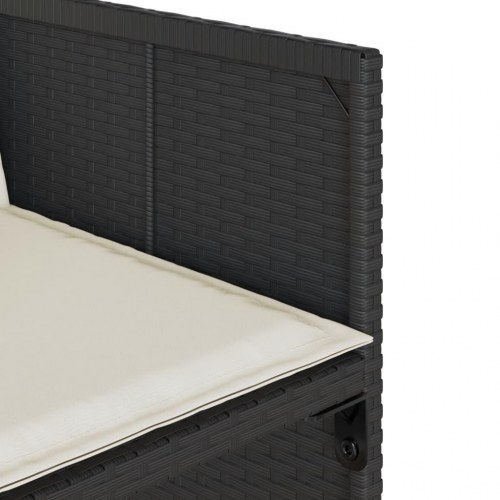 Spisebordssæt til haven 9 dele med hynder polyrattan sort