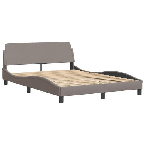 Seng med madras 140x190 cm stof gråbrun
