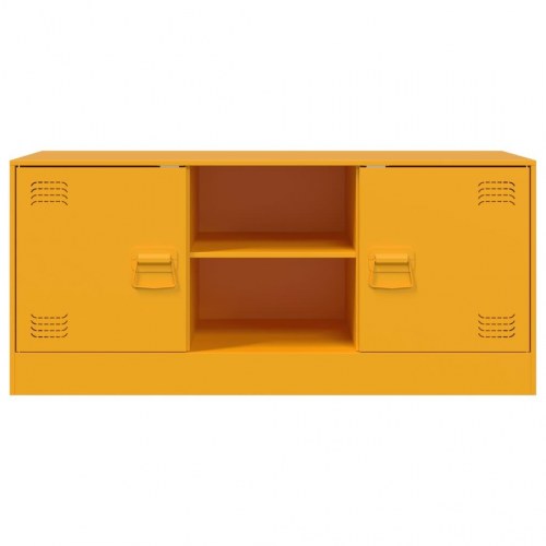 Tv-bord 99x39x44 cm stål sennepsgul