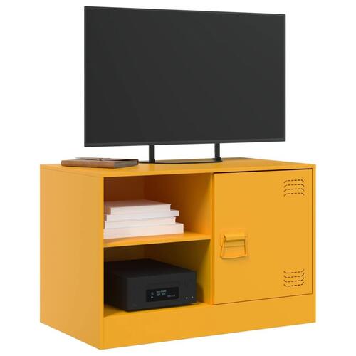 Tv-bord 67x39x44 cm stål sennepsgul