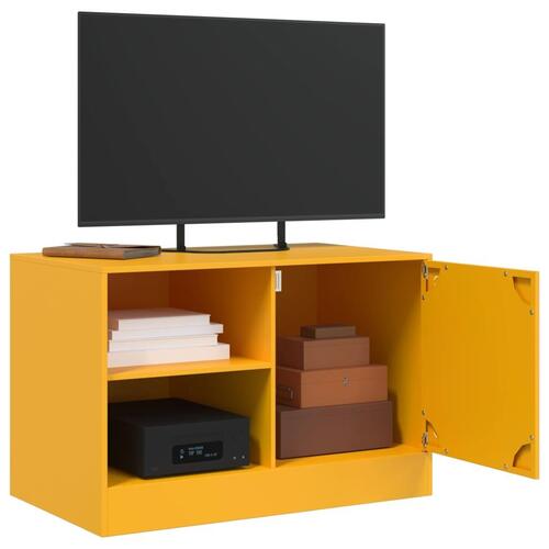 Tv-bord 67x39x44 cm stål sennepsgul