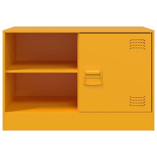 Tv-bord 67x39x44 cm stål sennepsgul