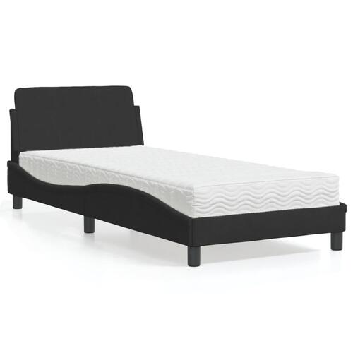 Seng med madras 90x190 cm velour sort