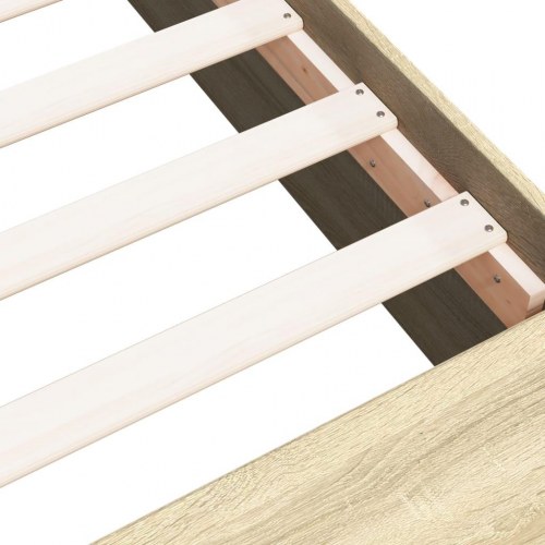 Sengeramme med opbevaring 100 x 200 cm - sonoma-eg