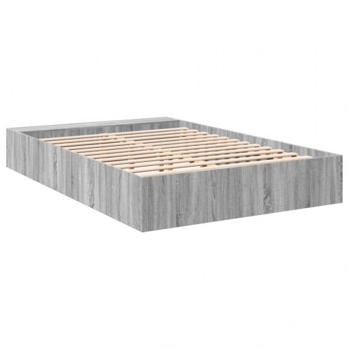 Sengestel 150 x 200 cm med opbevaringsrum - grå sonoma-eg
