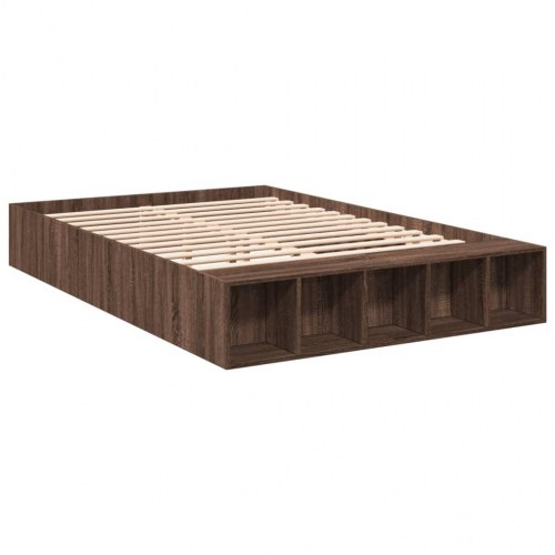 Sengestel 150x200 cm konstrueret træ brun eg