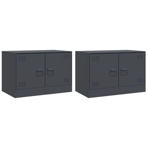 Tv-borde 2 stk. 67x39x44 cm stål antracitgrå