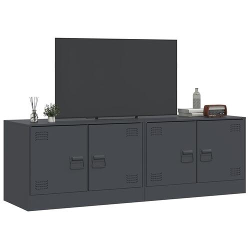 Tv-borde 2 stk. 67x39x44 cm stål antracitgrå