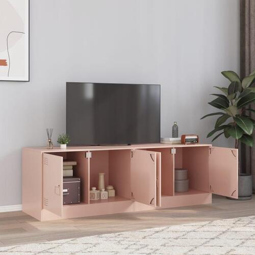 Tv-borde 2 stk. 67x39x44 cm stål lyserød