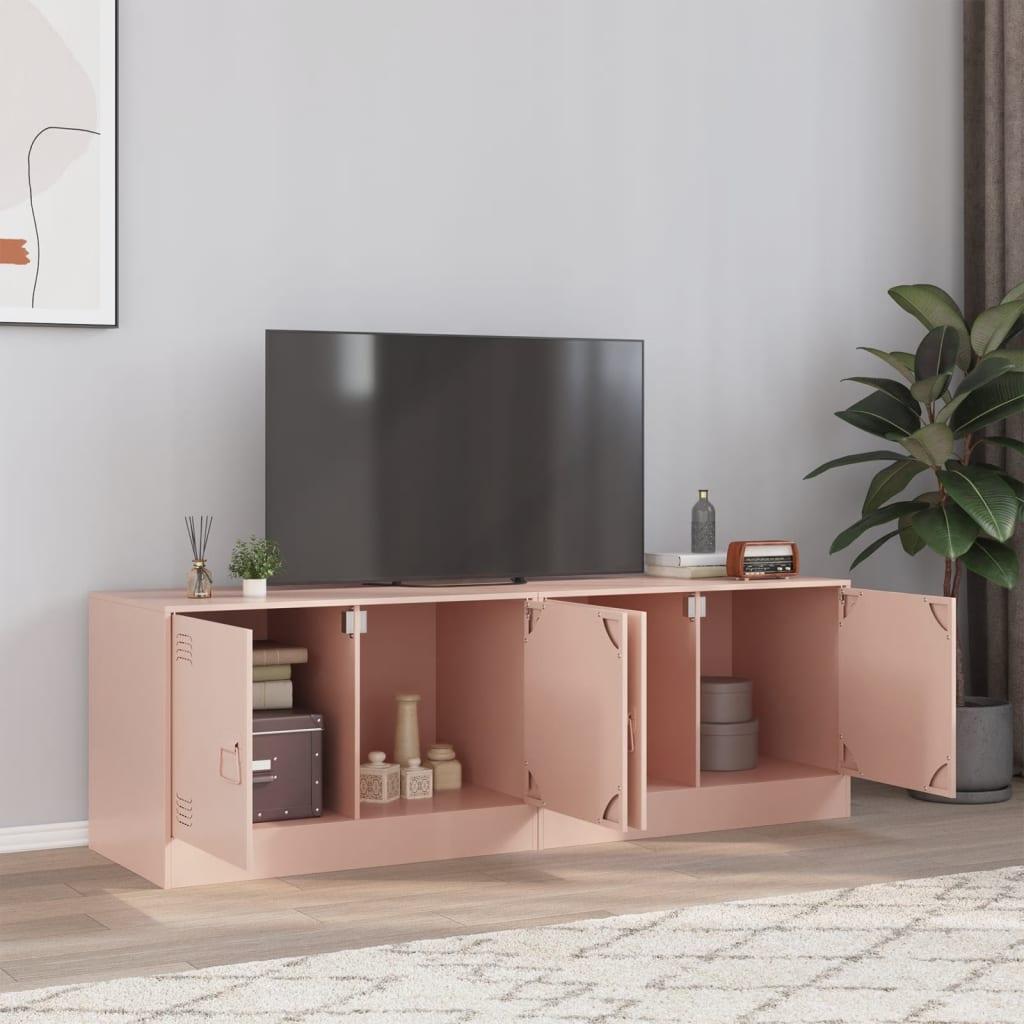 Tv-borde 2 stk. 67x39x44 cm stål lyserød
