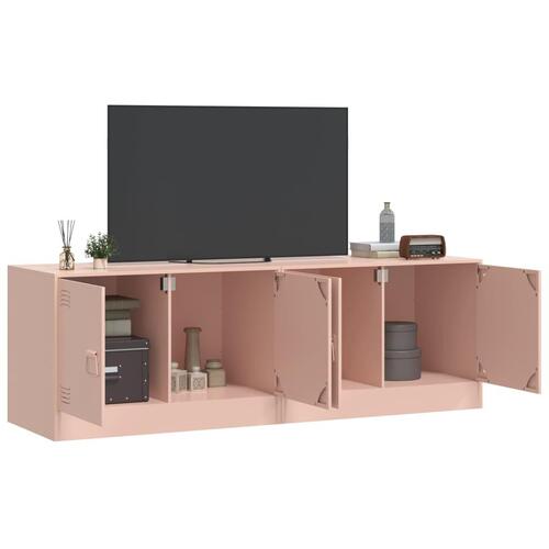 Tv-borde 2 stk. 67x39x44 cm stål lyserød