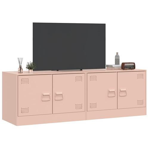 Tv-borde 2 stk. 67x39x44 cm stål lyserød