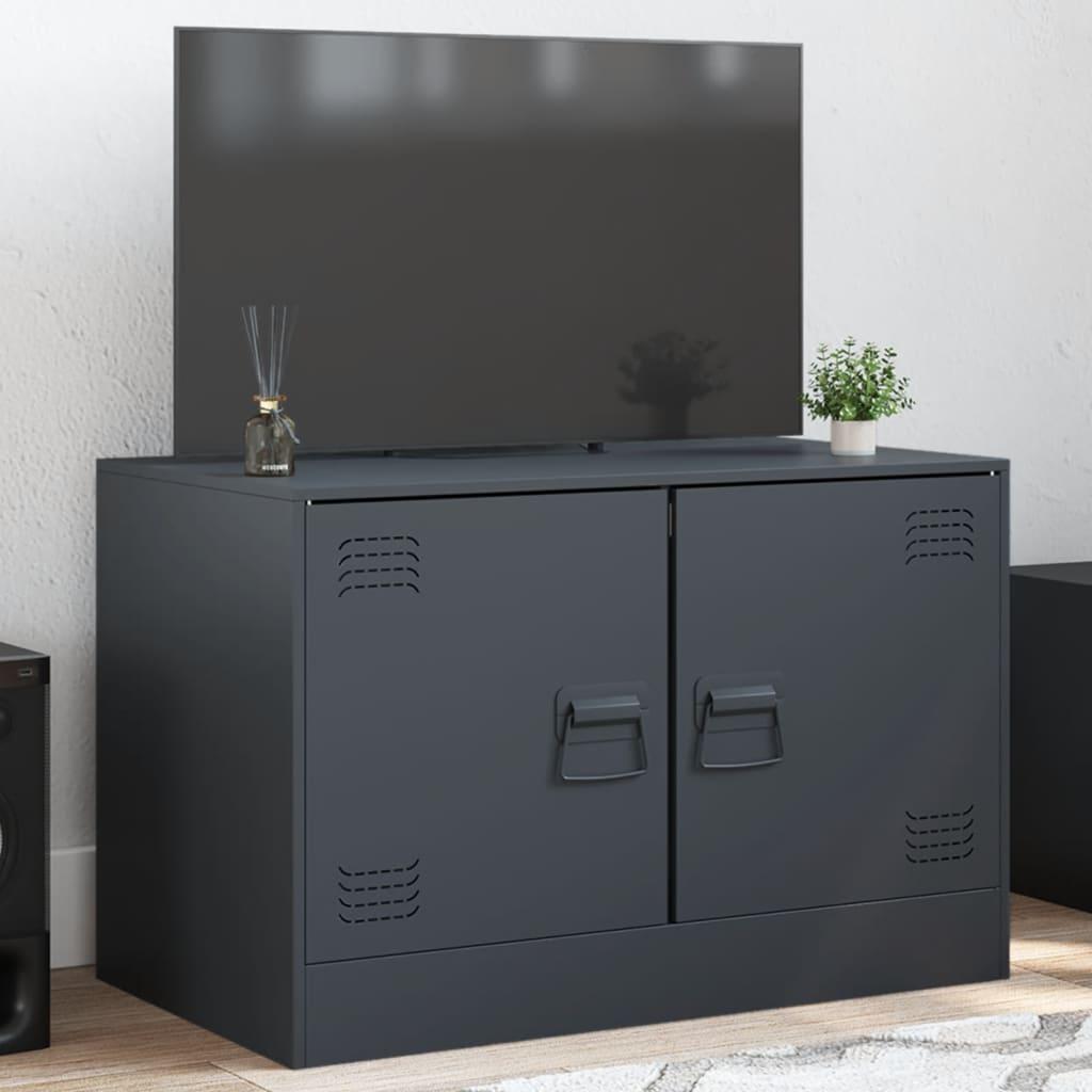 Tv-bord 67x39x44 cm stål antracitgrå