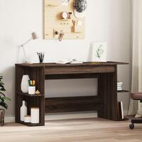 Skrivebord 140x50x75 cm konstrueret træ brun egetræsfarve