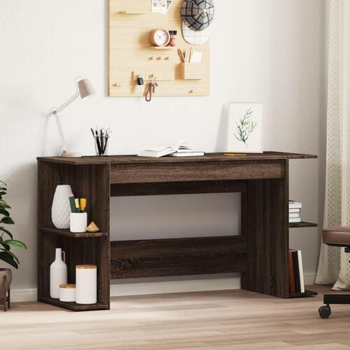 Skrivebord 140x50x75 cm konstrueret træ brun egetræsfarve