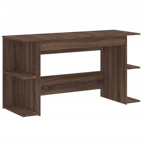 Skrivebord 140x50x75 cm konstrueret træ brun egetræsfarve