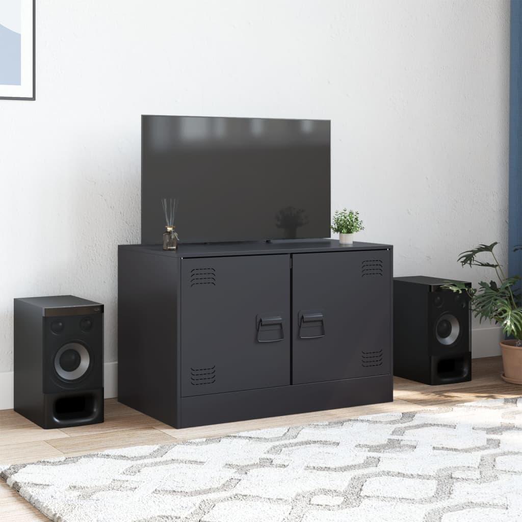 Tv-bord 67x39x44 cm stål sort