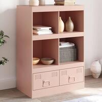 Skab 67x39x95 cm stål lyserød