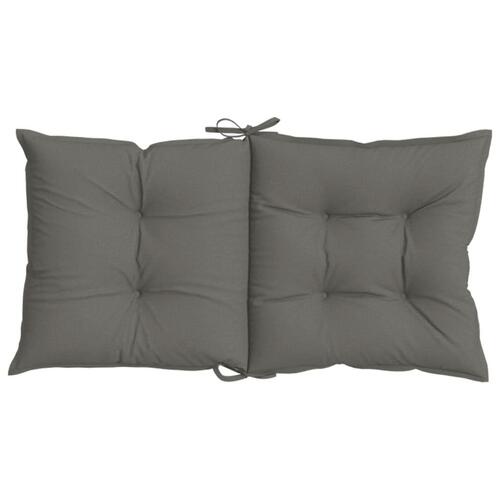 Stolehynder med lav ryg 2 stk. 100x50x7 cm stof mørkegrå