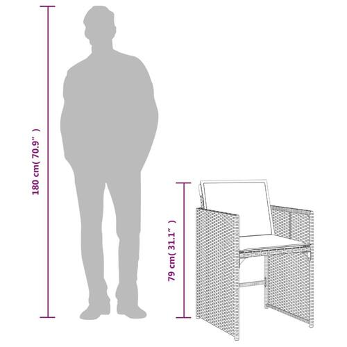 Spisebordssæt til haven 11 dele med hynder polyrattan beige