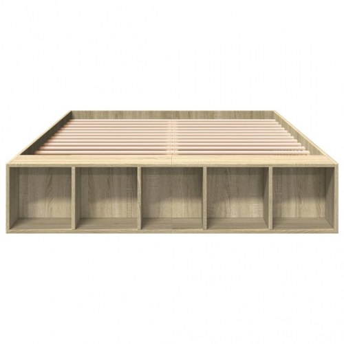 Sengestel 150x200 cm konstrueret træ sonoma-eg