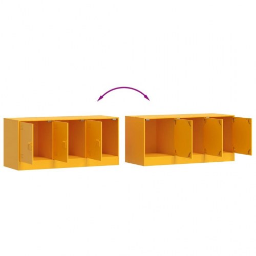 Tv-bord 99x39x44 cm stål sennepsgul