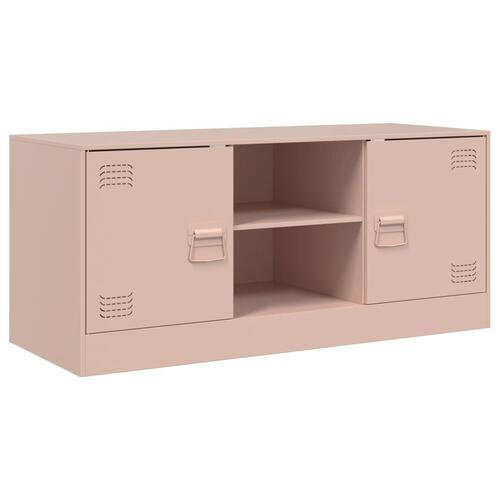 Tv-bord 99x39x44 cm stål lyserød
