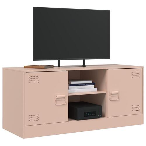 Tv-bord 99x39x44 cm stål lyserød