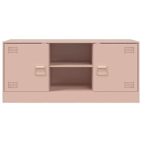 Tv-bord 99x39x44 cm stål lyserød