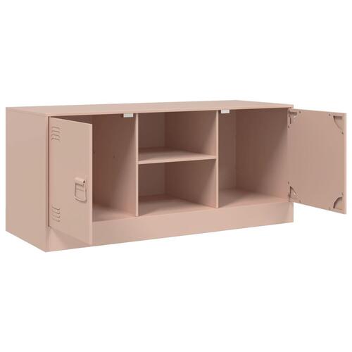 Tv-bord 99x39x44 cm stål lyserød