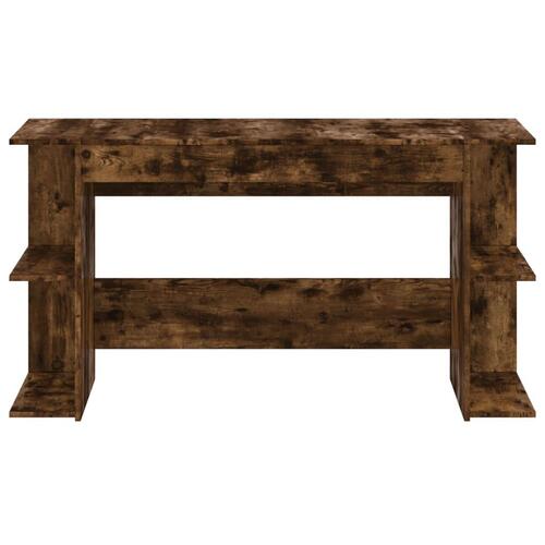 Skrivebord 140x50x75 cm konstrueret træ røget egetræsfarve
