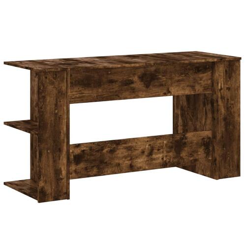 Skrivebord 140x50x75 cm konstrueret træ røget egetræsfarve