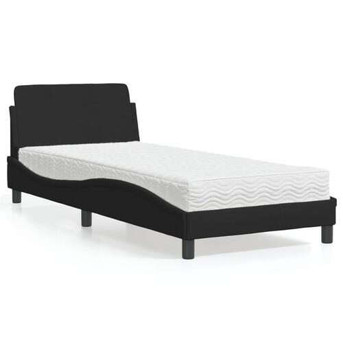 Seng med madras 90x190 cm stof sort