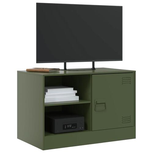 Tv-bord 67x39x44 cm stål olivengrøn