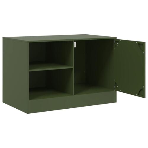 Tv-bord 67x39x44 cm stål olivengrøn