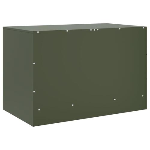 Tv-bord 67x39x44 cm stål olivengrøn