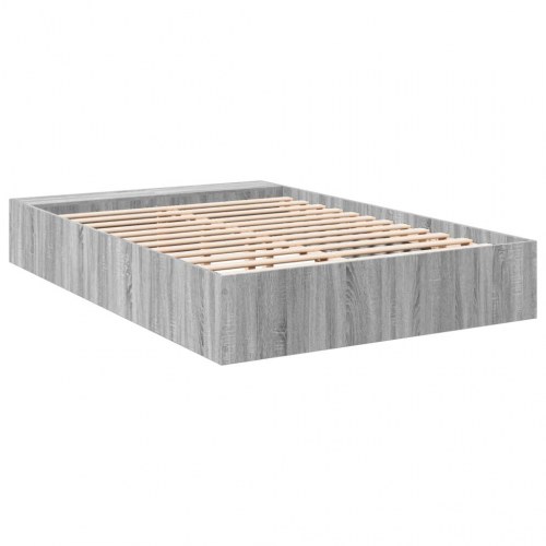 Sengestel 135 x 190 cm med opbevaring - grå sonoma-eg