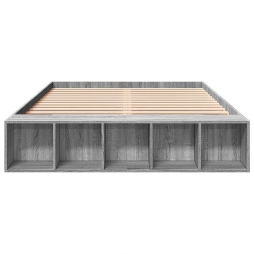 Sengestel 140 x 200 cm med opbevaring - grå sonoma-eg