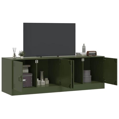 Tv-borde 2 stk. 67x39x44 cm stål olivengrøn