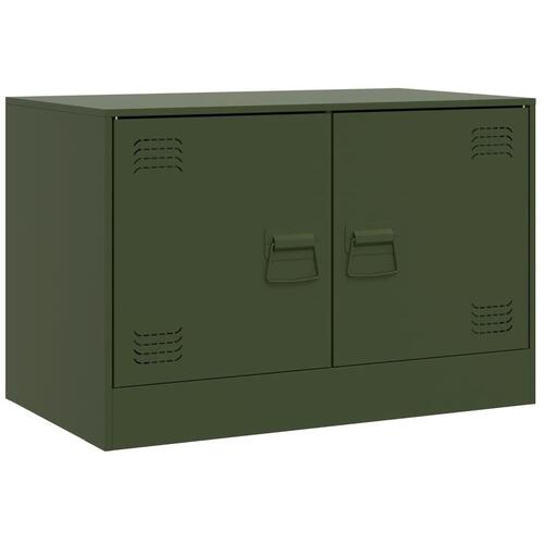 Tv-borde 2 stk. 67x39x44 cm stål olivengrøn