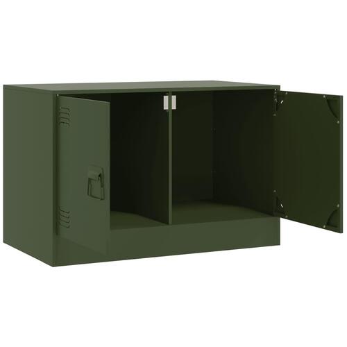 Tv-borde 2 stk. 67x39x44 cm stål olivengrøn