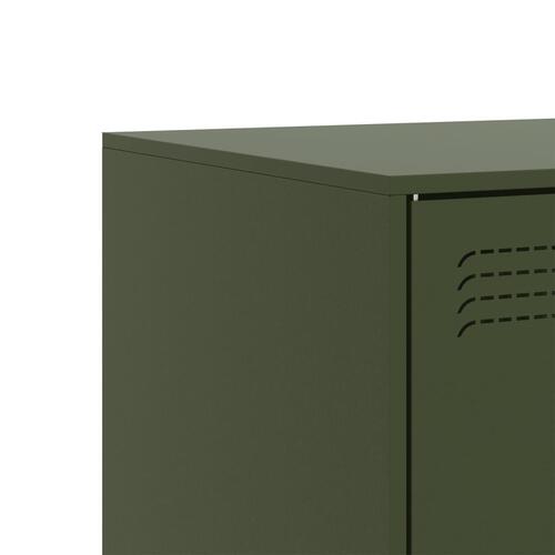 Tv-borde 2 stk. 67x39x44 cm stål olivengrøn