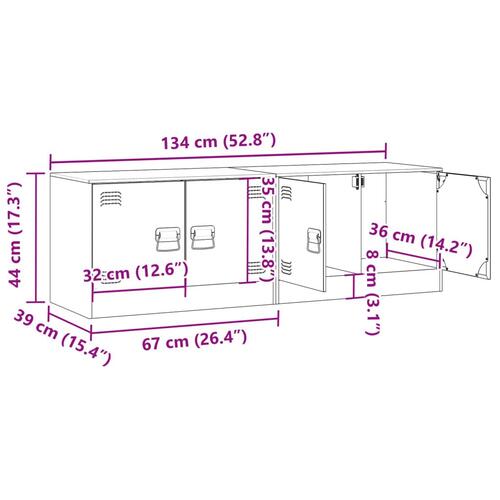 Tv-borde 2 stk. 67x39x44 cm stål olivengrøn