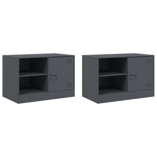 Tv-borde 2 stk. 67x39x44 cm stål antracitgrå