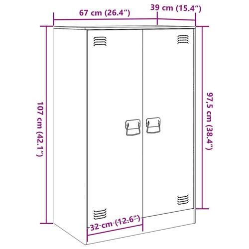 Skænk 67x39x107 cm stål sort