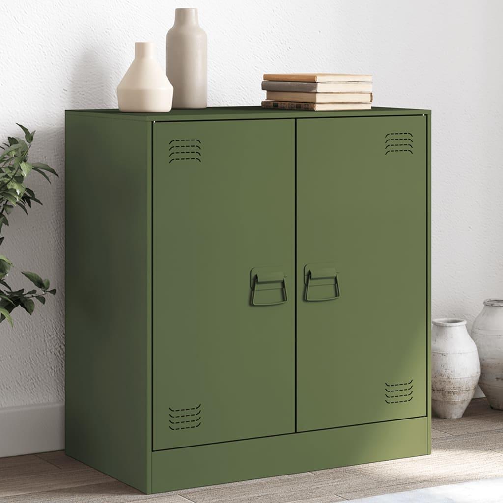 Skænk 67x39x73 cm stål olivengrøn billede