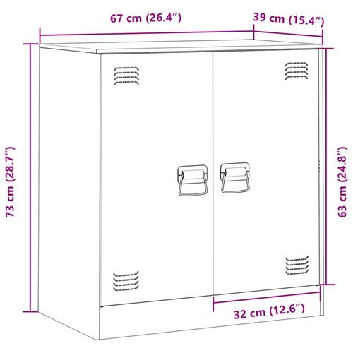 Skænk 67x39x75 cm stål antracitgrå