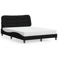 Seng med madras 140x190 cm stof sort