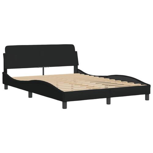 Seng med madras 140x190 cm stof sort