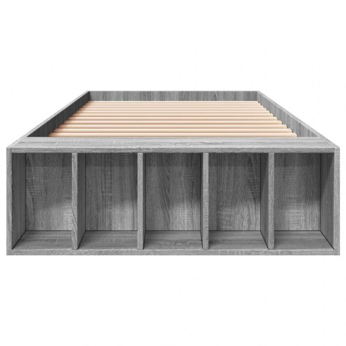Sengeramme med opbevaringsrum 75x190 cm - grå sonoma-eg